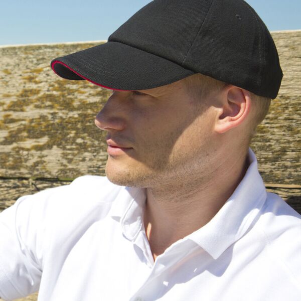 Low-profile heavy brushed cotton cap with sandwich peak Thumbnail